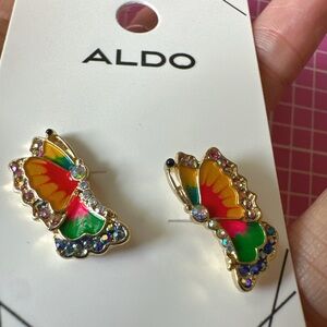 Aldo earrings multi colored butterfly studs/ helix piercing multi function